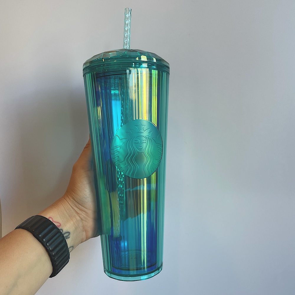 Starbucks teal iridescent dome tumbler